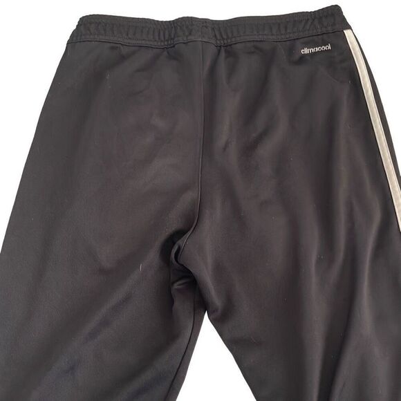 Adidas Black White Stripe Climalite Soccer Pants/Joggers Ankle Side Zip - Small - Picture 6 of 10